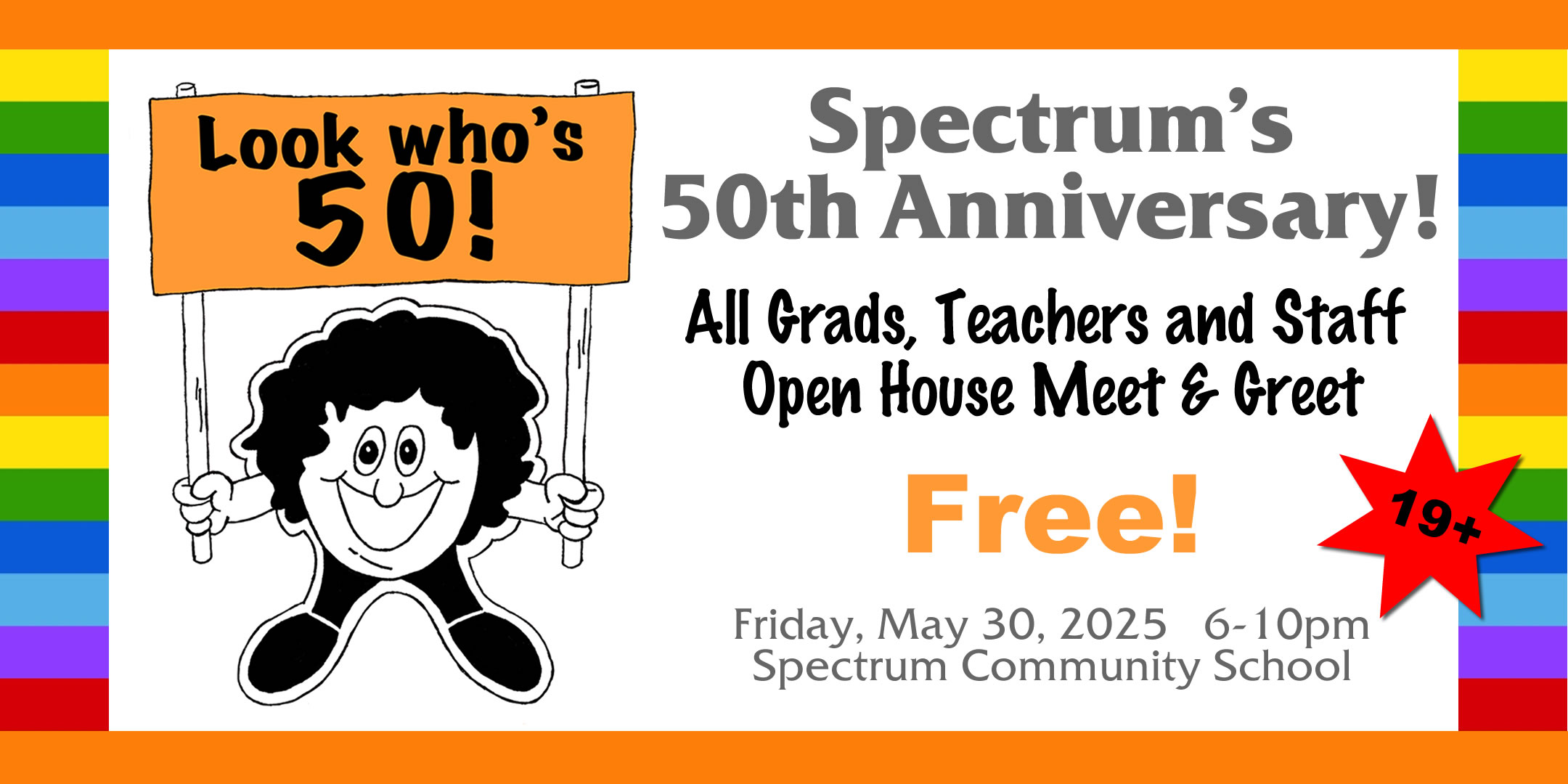 Post for Spectrum's 50th Anniversary, May 30, 2025